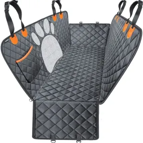 Waterproof Dog Car Seat Cover with Mesh Window and Zipper for Back Seat Protection