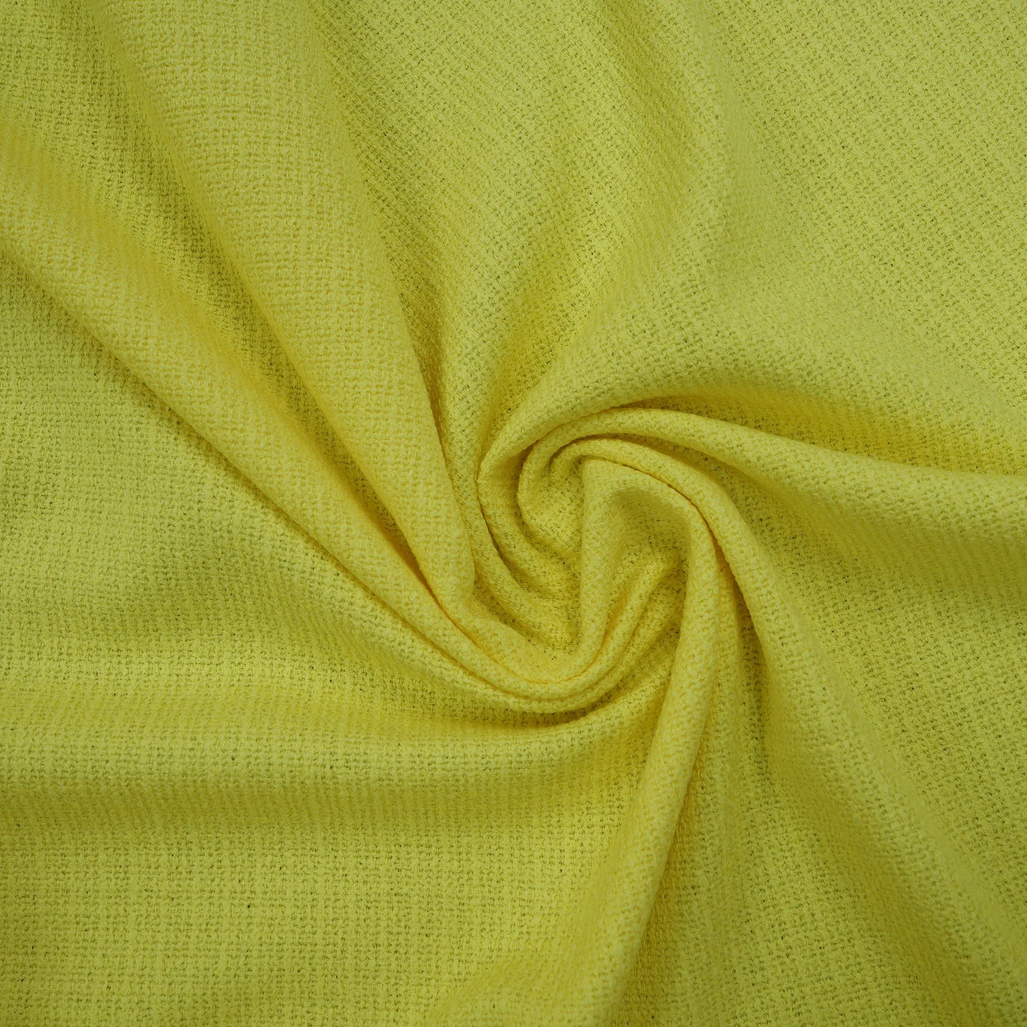 Yellow Abstract Texture Threaded Tweed Boucle