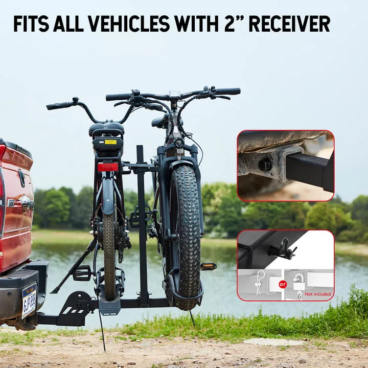 Young Electric MATE R Foldable Hitch Bike Rack | 2’’ Receiver, 200 LBS Capacity